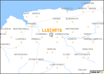 map of Llechryd