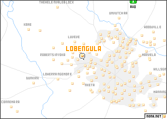 map of Lobengula