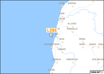 map of Lobé