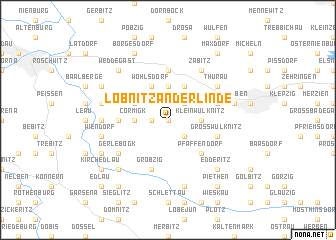 map of Löbnitz an der Linde