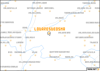 map of Lodares de Osma