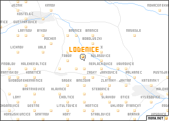 map of Loděnice