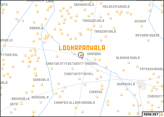 map of Lodharānwāla