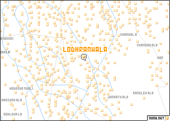 map of Lodhrānwāla