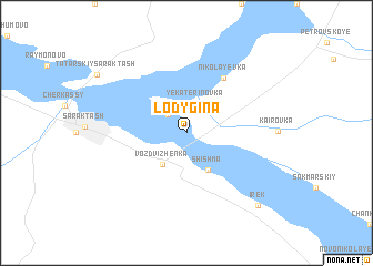 map of Lodygina