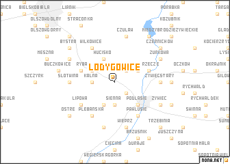 map of Łodygowice