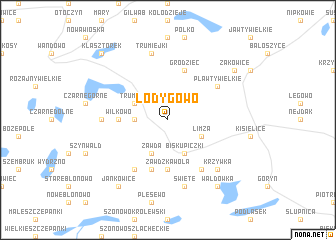 map of Łodygowo