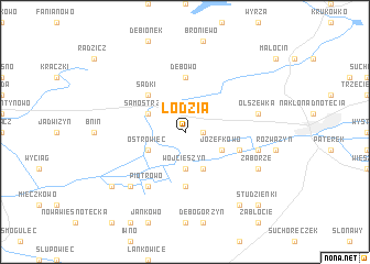 map of Łodzia