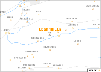 map of Logan Mills