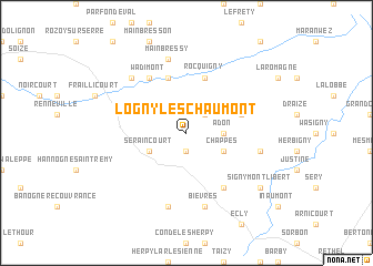 map of Logny-lès-Chaumont