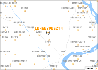 map of Lóhegypuszta
