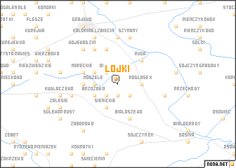 map of Łojki