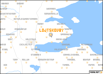 map of Løjt Skovby