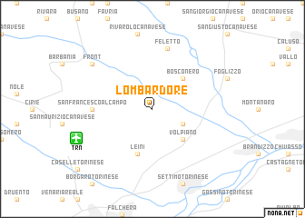 map of Lombardore