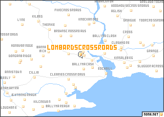 map of Lombardʼs Cross Roads