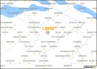 map of Łomna