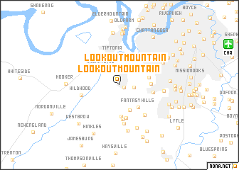 map of Lookout Mountain