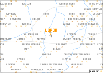 map of Łopoń