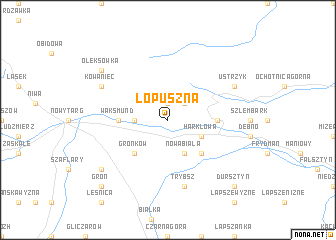 map of Łopuszna