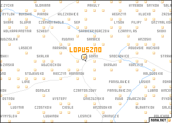 map of Łopuszno