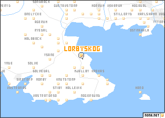 map of Lörbyskog