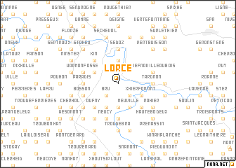 map of Lorcé