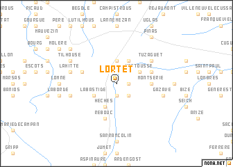 map of Lortet