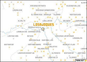 map of Los Ajoques