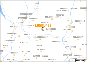 map of Los Alpes