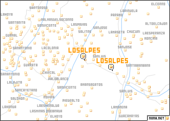 map of Los Alpes