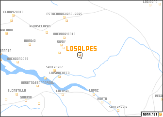 map of Los Alpes