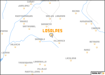 map of Los Alpes