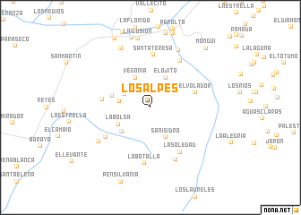 map of Los Alpes