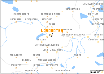 map of Los Amates