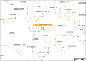 map of Los Arroyos