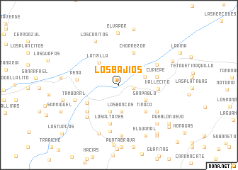 map of Los Bajíos