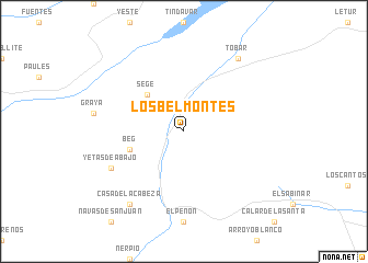 map of Los Belmontes