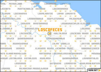 map of Los Cafeces