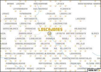 map of Los Cajones