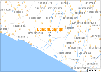 map of Los Calderón