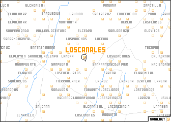 map of Los Cañales