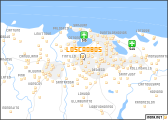 map of Los Caobos