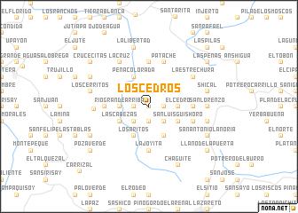 map of Los Cedros