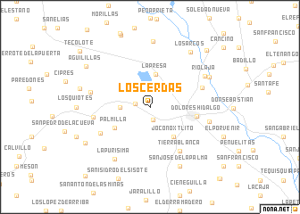 map of Los Cerdas