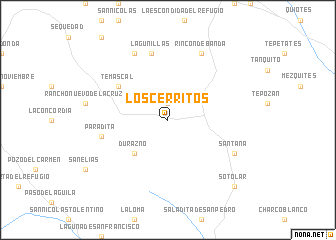 map of Los Cerritos