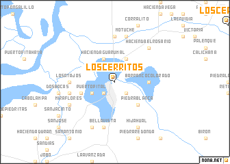 map of Los Cerritos