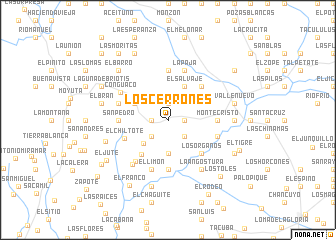 map of Los Cerrones