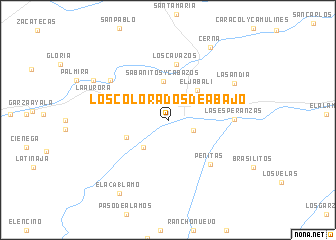 map of Los Colorados de Abajo