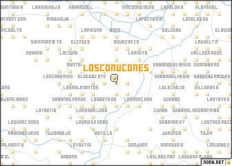 map of Los Conucones