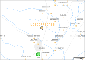 map of Los Corazones